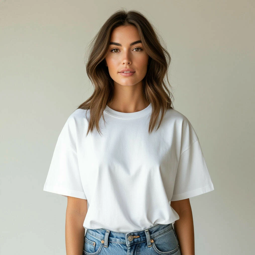 Белая футболка оверсайз